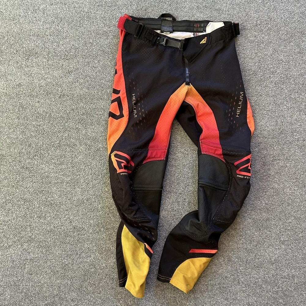 FXR Helium LE MX Pants Mens 30‎ Black Motocross Racing Leather Knee Pro-Fit